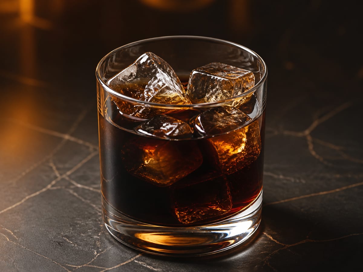 Ruso Negro con vodka, licor de café y hielo