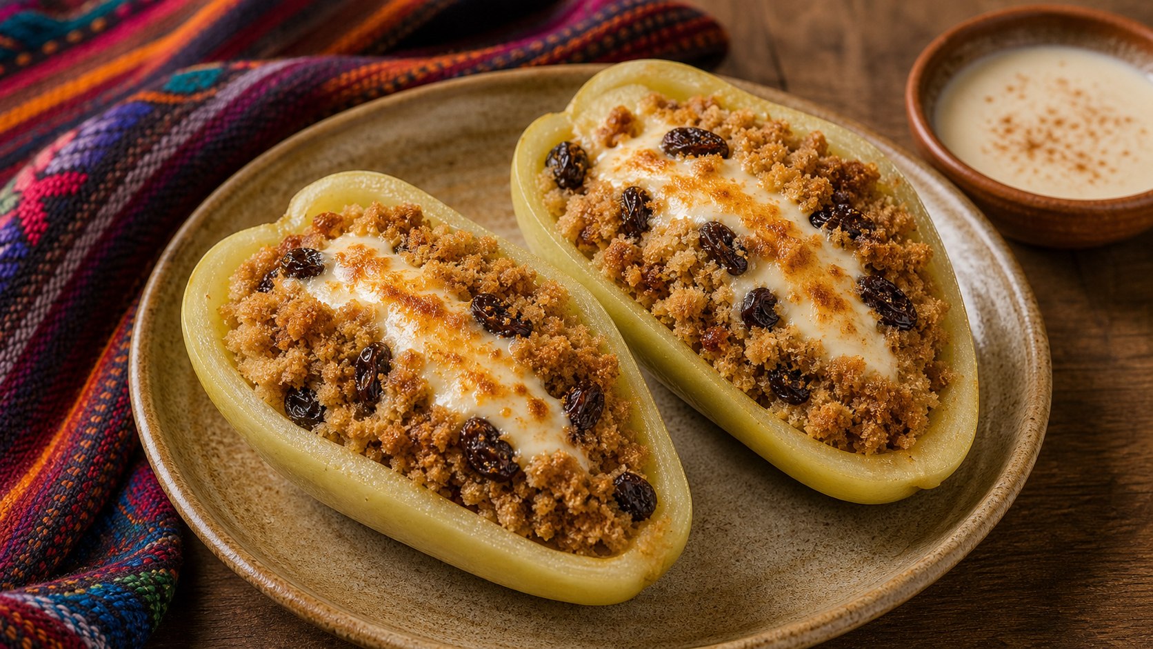 Chancletas de güisquil rellenas y gratinadas