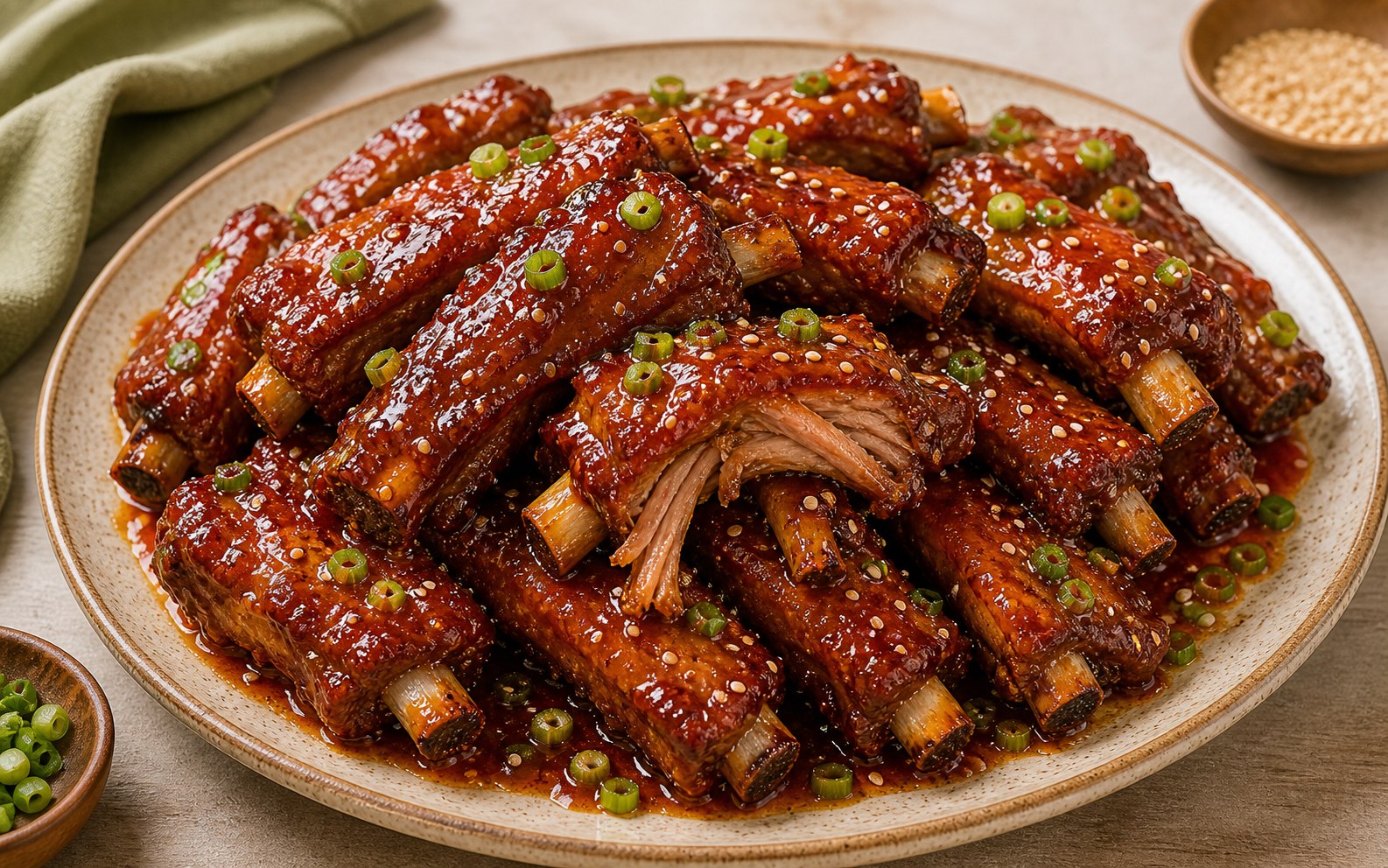 Costillas de cerdo glaseadas en salsa agridulce