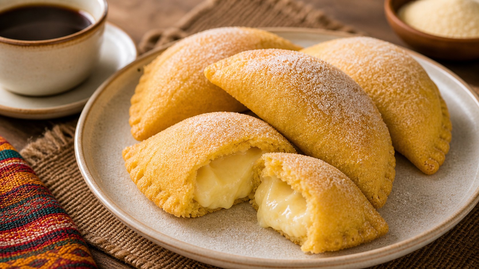Empanadas de salpor amarillas con relleno cremoso